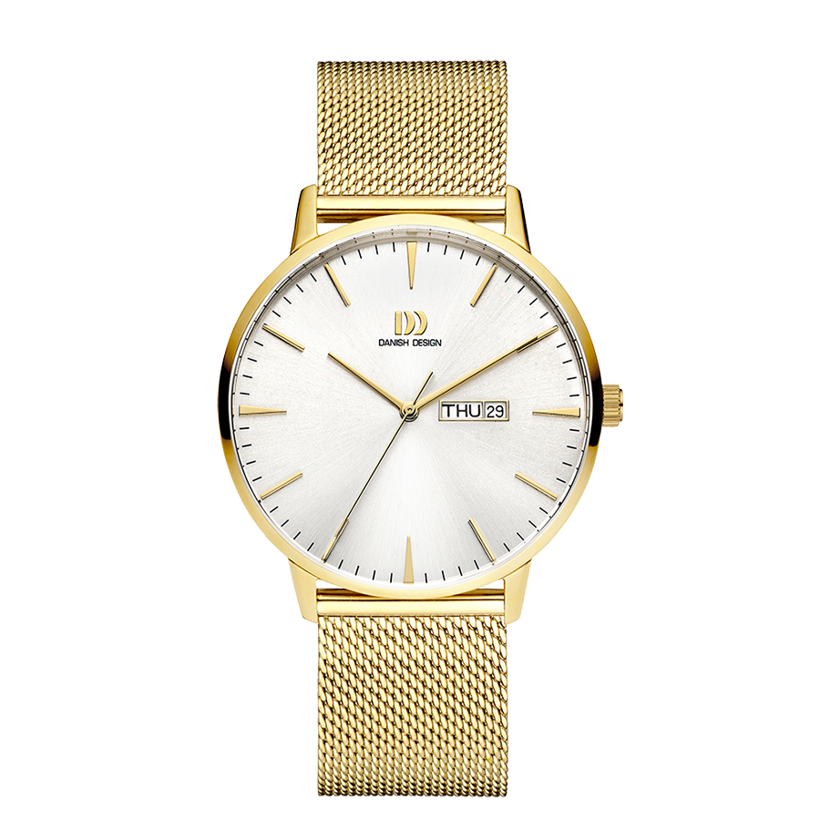 Akilia Day/Date Gold Mesh Men's Watch