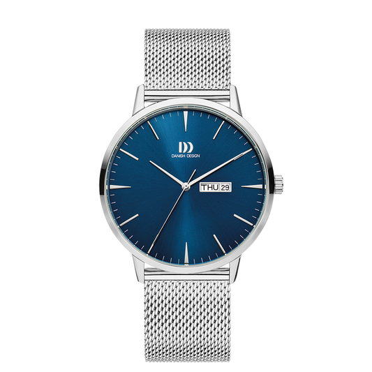 Akilia Day/Date Royal Blue Mesh Men's Watch