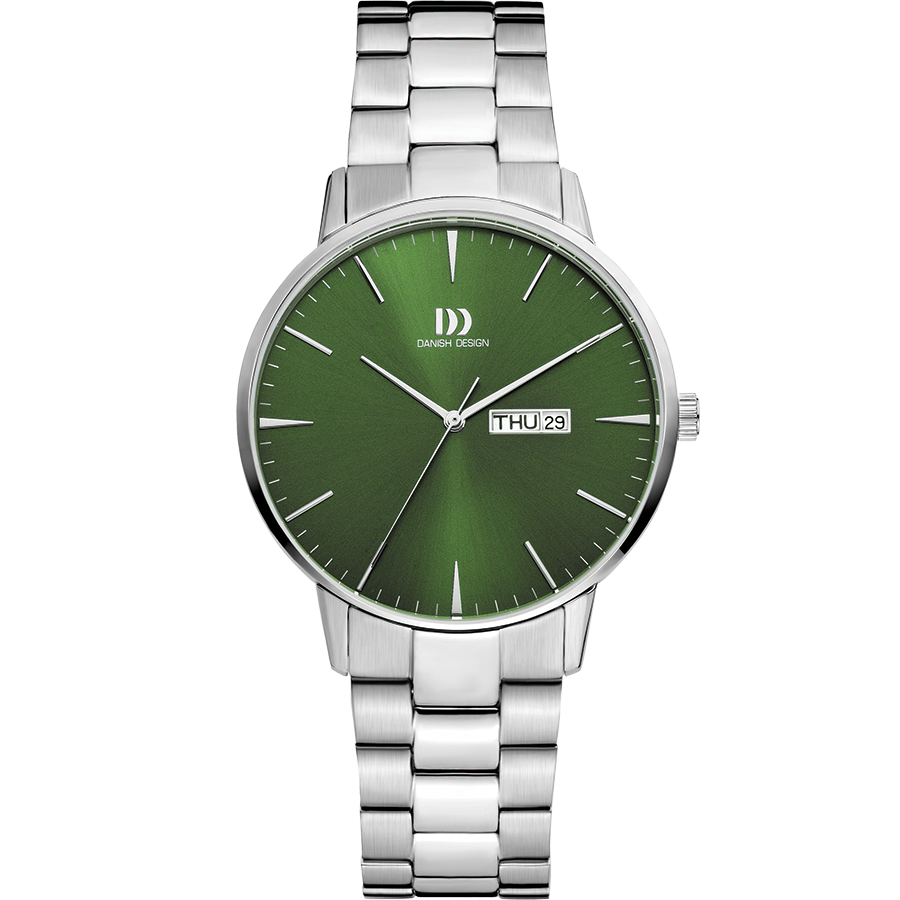 Akilia Day/Date Green Link Men's Watch