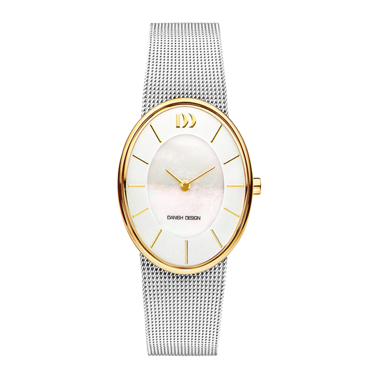 Rømø Gold Oval Mother of Pearl Two-Tone Women's Watch