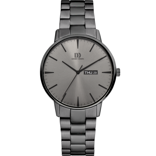 Akilia Day/Date All Grey Link Men's Watch