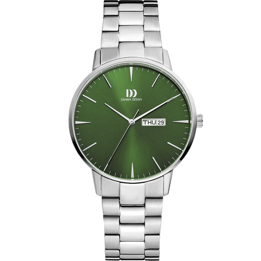 Akilia Day/Date Green Link Men's Watch