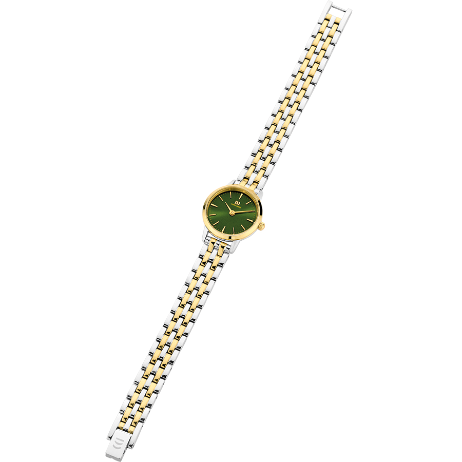 Akilia Mini Two-Tone Gold Green Link Women's Watch